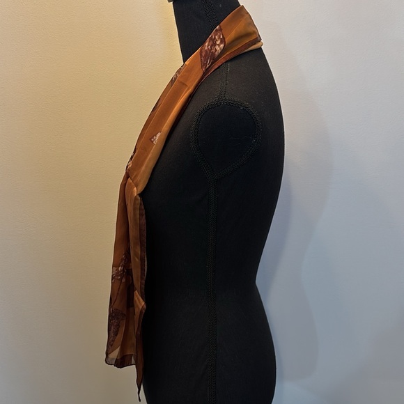 Jones New York Women’s Decorative Scarf with Fall Leaves in Copper and Brown - Picture 3 of 5